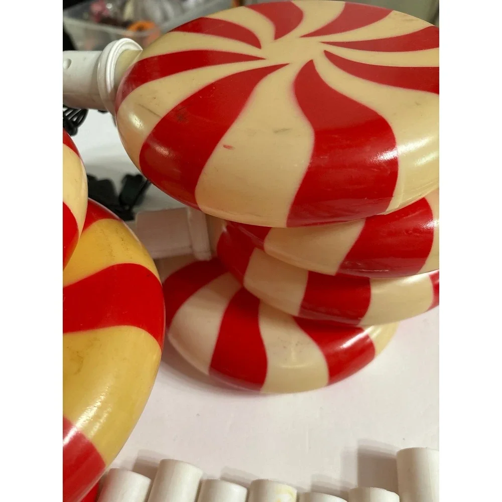 Christmas Candy Cane Blow Mold Lights (8) as is